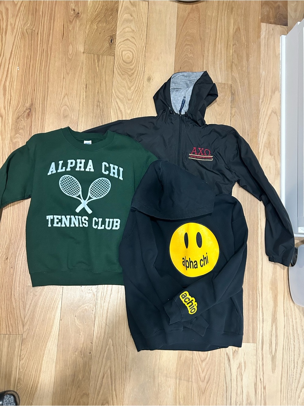 Alpha Chi Omega Sweatshirt, hoodie, and rain jacket